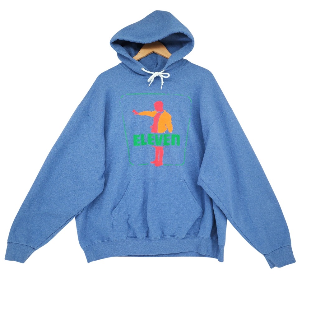 Stranger Things El Hoodie 2XL Women Blue Red Eleven Graphic‎ Spellout Pullover
